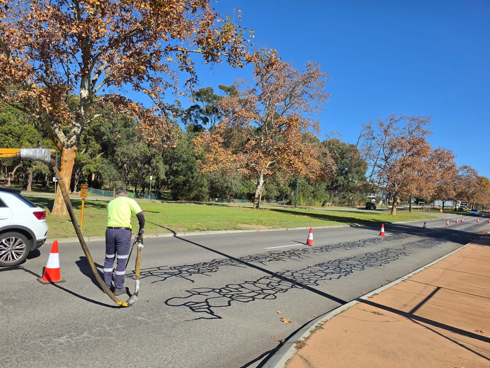 City of Stirling street crack sealing project by Pro Crack Seal